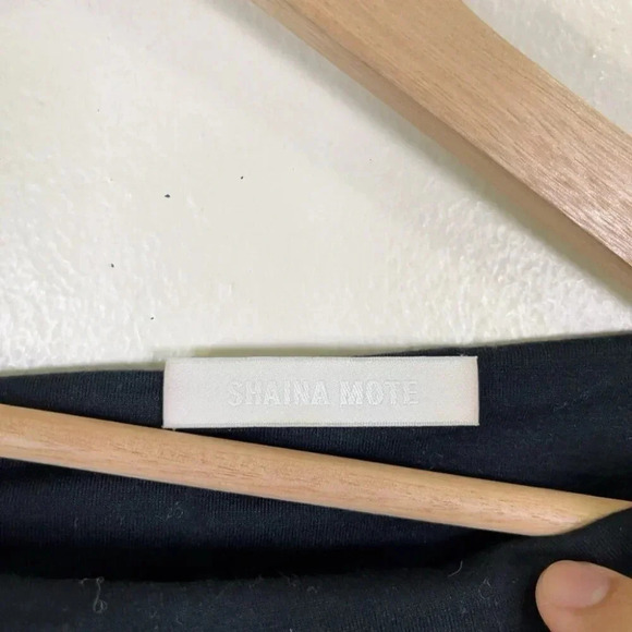 Shaina Mote Womens Size 4 Cowl Neck Black Soft One Shoulder Bodysuit - Picture 7 of 12